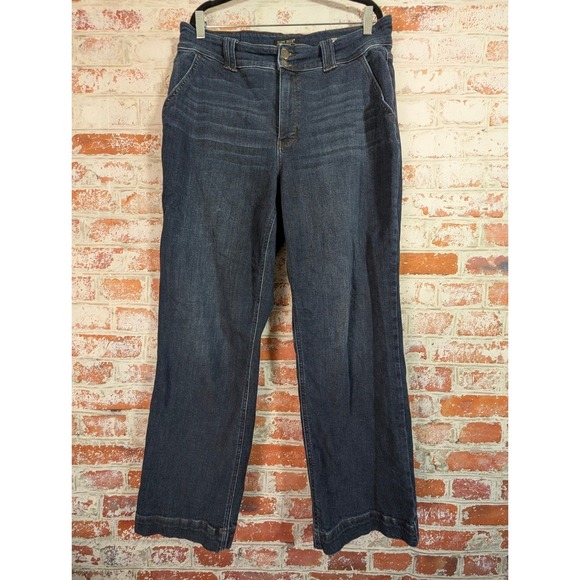 Judy Blue Denim - Judy Blue Wide Leg Jeans Womens 16W Dark Wash High Rise Stretch JB82642DK-CO-PL